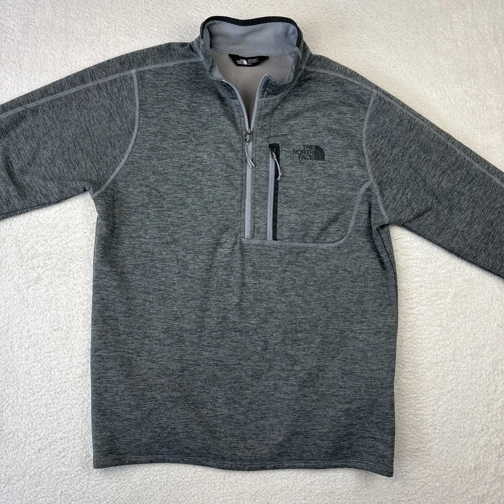THE NORTH FACE Canyonlands 1/2 Zip Fleece Jacket Mens Large Gray Fleece Stretch